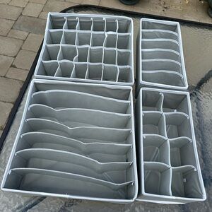 Gray Fabric Drawer Organizer Set